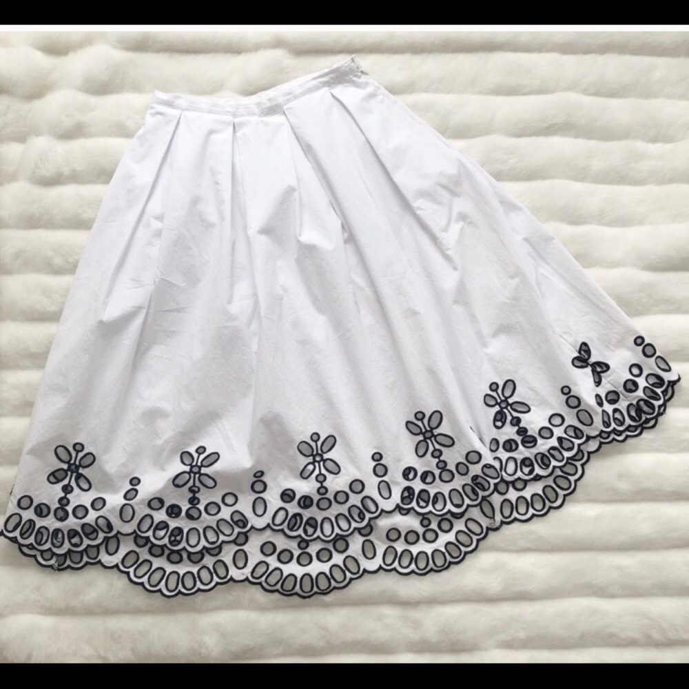 Anthropologie Moulinette Poplin Eyelet Skirt